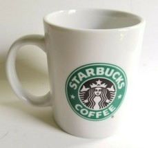 Starbucks Mermaid Logo 10 oz White and Green Coffee Mug Cup Double Sided - £8.52 GBP