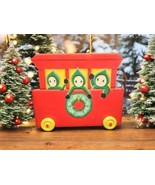 VTG Hand Painted Christmas Train Caboose Pixies Folk Art Design by Marie... - $49.49