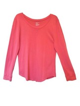 Gap Womens Large Guava Pink Long Sleeve Patch Sleeve Shirttail Hem Sleep... - $8.95