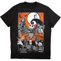 Nightmare Before Christmas Orange Moon T-Shirt Black - £11.84 GBP