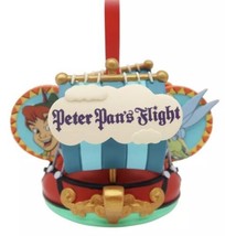 Disney Store Peter Pan&#39;s Flight Christmas Holiday Mickey Ears Hat Ornament NEW - $29.69