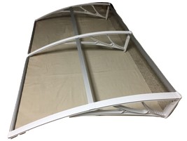 Denmir Door &amp; Window Awning- Clear Solid 6ft x 48in (with Mid Support) - £236.07 GBP