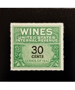 1942 30c U.S. Internal Revenue, Cordial &amp; Wine, Green Scott RE133 Mint NH - €1,52 EUR