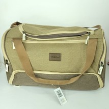 Bella Russo Canvas Duffle Tote Weekend Bag Large Tan Brown 12&quot; x 18&quot; New... - $29.69