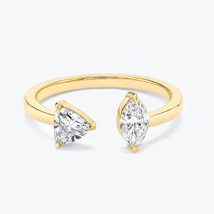 Marquise &amp; Trillion Cut Wedding Open Band, Bridal Engagement Ring, Dainty Band - £79.92 GBP