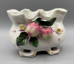 Vtg Japan Footed Dish Fruit Creamer Vase Porcelain Gold Trim Decor - $291.89 MXN
