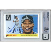 Juan Uribe Chicago White Sox Signed 2004 Topps Heritage Card #7 BGS Auto 10 Slab - £79.74 GBP