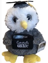 Congrats Class of 2018 Grad! Graduation Grey Plush 11” tall owl-NWT - £8.41 GBP
