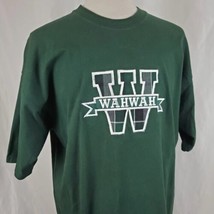 Vintage WahWah T-Shirt XXL Green Cotton Crew Neck Sewn Embroidered Plaid W - £17.42 GBP