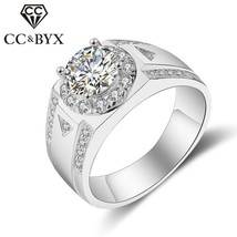 CC Fashion Men Ring Gentleman S925 Silver Love Promise Bridegroom Wedding Jewelr - £12.24 GBP