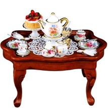 Tea Table Setting Dresden Rose Reutter 1.785/3 DOLLHOUSE Miniature - $66.45