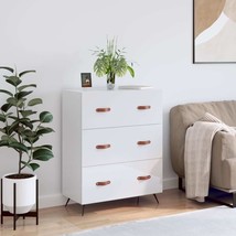 Chest of Drawers High Gloss White 69.5x34x90 cm Engineered Wood - £62.11 GBP