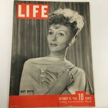 VTG Life Magazine October 25 1943 Mary Martin Feature Newsstand - £14.94 GBP