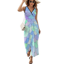 Woman Pastel Blue Mermaid Sleeveless Long Dress Beach Dress (Size S to 2XL) - $33.00