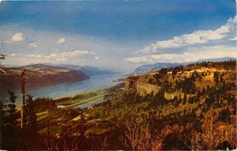 Chrome Oregon Postcard H654 Columbia River Rooster Rock Larch Mountain 1954 - £2.67 GBP