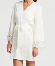 Anthropologie Rya Collection Rosey Cover Up Ivory Satin Robe Women&#39;s XL,... - $74.99
