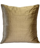 Sankara Gold Silk Throw Pillow 20x20, with Polyfill Insert - £40.55 GBP