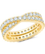 Authentic Crislu Grace Eternity Ring in Yellow Gold Plating, size 7 - $136.62