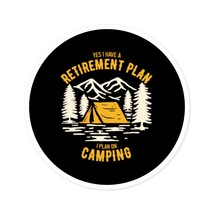 Water-Resistant Camping Vinyl Stickers: Personalized Round Decals for Indoor or  - £7.34 GBP+