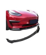 For Tesla Model 3 &amp; Y 2017-2024 Front Bumper Lip Spoiler Splitter Glossy... - $89.09