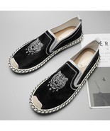 2023 Hot Men Loafers Fashion Embroidered Flat Shoes Moccasin Men Summer ... - £59.57 GBP