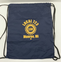 UAW Local 723 Nylon Cinch Sack Drawstring Backpack Monroe MI Logo Blue U... - £10.66 GBP