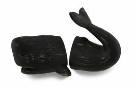 Zeckos Distressed Finish Whale Top and Tail Bookends Set of 2 - £30.95 GBP