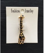 Giraffe Fashion Pin/Broach Gold Tone Metal &amp; Black Enamel Spots New WO/T - $277.27 MXN