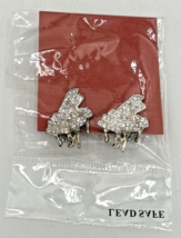 Silver Tone Rhinestone Detail Piano Clip-On Earrings Fashion Jewlery SKU - £7.91 GBP