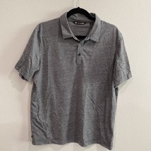 Travis Mathew Golf Polo Shirt Men Size L Gray with Black Dots 51% Prima ... - $19.35