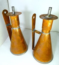 Greece 2 Copper Oil Lamp Height 17 cm ( LYCHNOS ) Handmade, Decor , Vintage, New - £195.84 GBP
