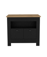Kitchen Island Geneva, Kitchen, Black / Macadamia - €288,07 EUR