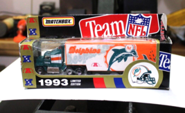 Matchbox Team NFL 1993 Miami Dolphins Ford Aeromax &amp; Trailer - Limited Edition - £15.60 GBP
