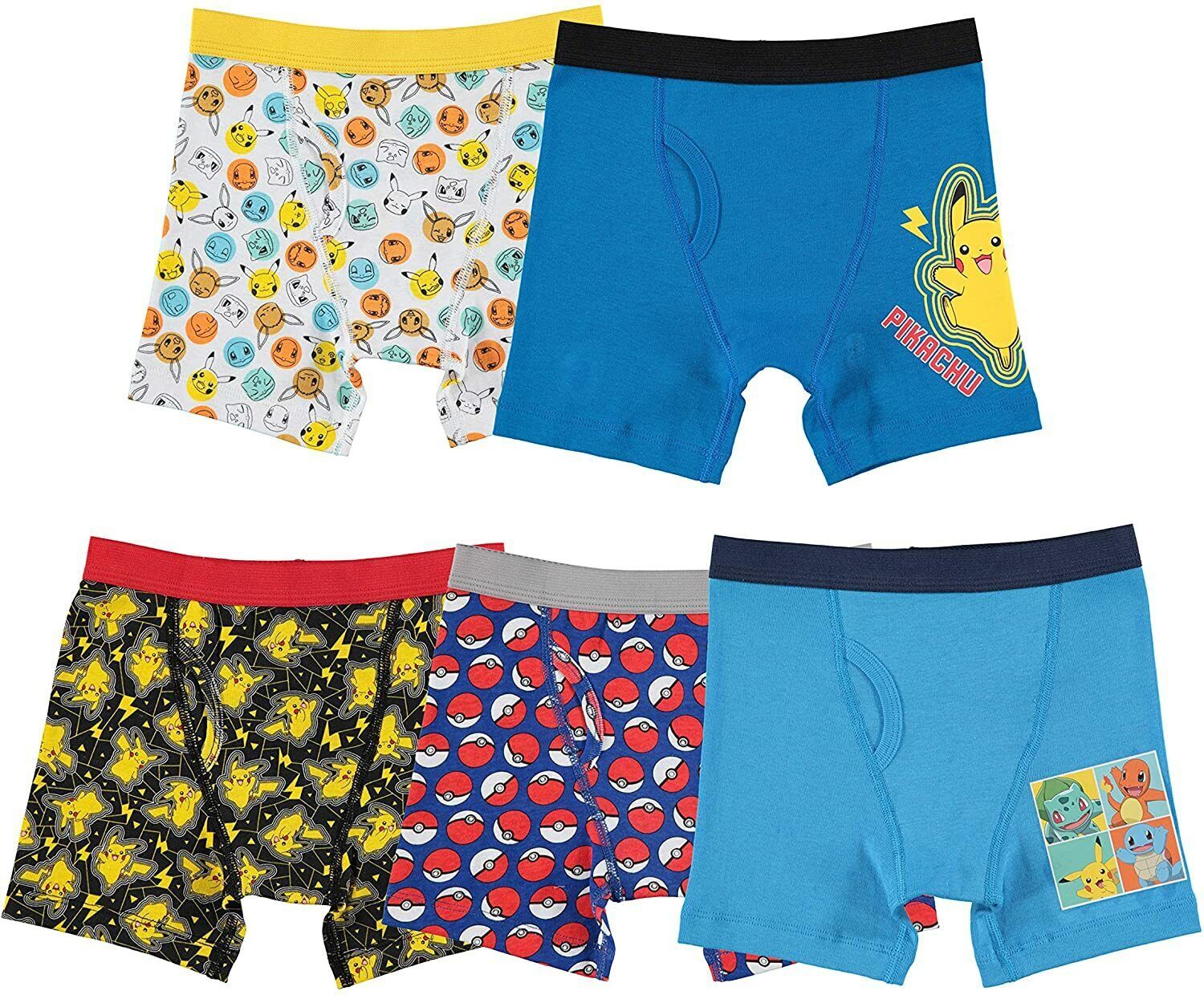 Primary image for Handcraft Pokémon Boys Underwear Boxer Briefs 5-Pack Assorted Size 8