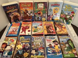 VHS Lot Of 15 Vintage/Retro Kids Shows Rugrats Scooby Doo Wiggles Clifford Seuss - £21.95 GBP