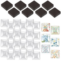 72 Pieces Craft Magnets Glass Ceramic Ferrite Magnet With Adhesive Backi... - £25.20 GBP