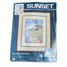 Dimensions Sunset Sea Cliff Lighthouse Seagulls Cross Stitch Kit 13129 1... - $17.81