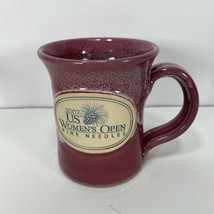 2007 US Women&#39;s Open Pine Needles Golf Coffee Mug Pink Handthrown Deneen Pottery - £23.94 GBP