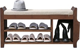 Large Shoe Bench Rack Nnewvante Shoe Organizer With Storage Basket Side, 37.4In - £135.06 GBP