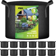 The Ipower 12-Pack 5 Gallon Grow Bags Are Heavy-Duty, Thickened Aeration - £25.18 GBP