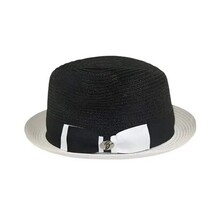 Men's Bently Semi Crushable Fedora Briad Straw Hat Enzo EN200 Black/White image 5