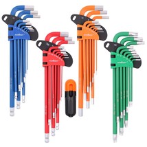 HORUSDY Hex Key Allen Wrench Set, SAE &amp; Metric Star Long Arm Ball End He... - £42.99 GBP