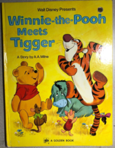 WINNIE-THE-POOH MEETS TIGGER (1974) Big Golden Book illustrated hardcover - £15.79 GBP