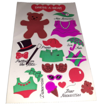 Vintage Sandylion Maxi Activity Sticker Sheet DRESS A BEAR 80s Fun Paper... - $9.90