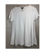 Eileen Fisher Petite Shirt Womens White Tencel Crew Neck Short Sleeve Si... - €21,36 EUR