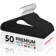 Premium Velvet Hangers 50 Pack, Non-Slip Flocked Felt Hangers, Sturdy Clothes Ha - £32.87 GBP
