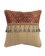 Croscill Arden 16&quot; x 16&quot; Square Fashion Pillow - Red - £39.55 GBP