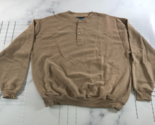 Vintage Tri Mountain Henley Sweatshirt Mens 2XL Brown Long Sleeve Cotton... - $23.12