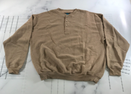 Vintage Tri Mountain Henley Sweatshirt Mens 2XL Brown Long Sleeve Cotton... - £18.16 GBP