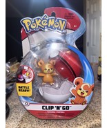 Pokemon Clip &#39;N&#39; Go Teddiursa + Poke Ball BATTLE READY! NEW Damaged Package - £7.82 GBP